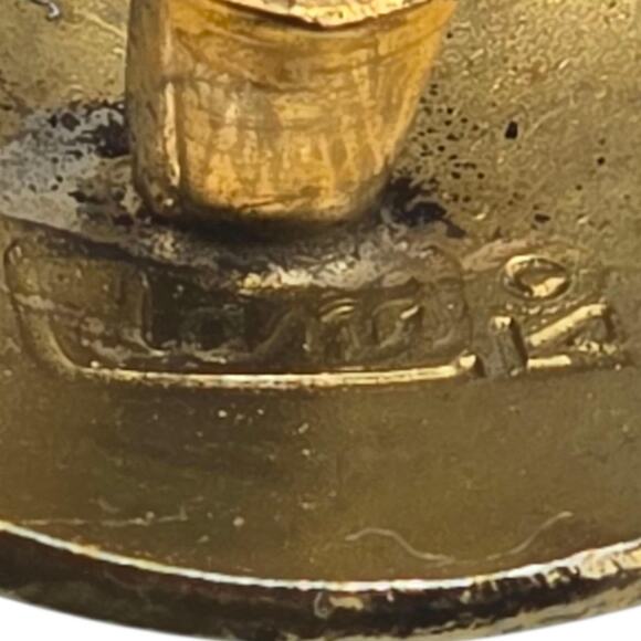 Vintage Signed Earrings Enamel Clip On Gold Tone Mid-Century Modern Styling - Picture 4 of 6